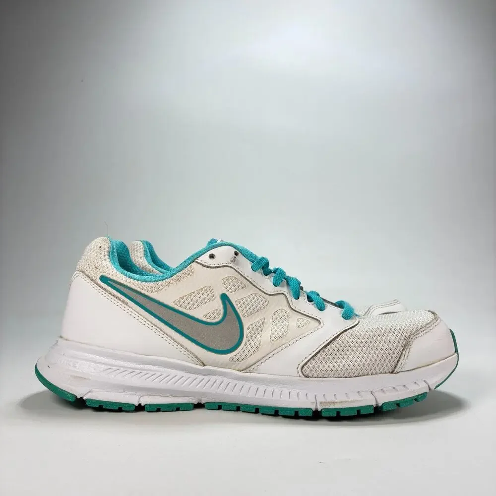 Nike Downshifter 6 White Teal Athletic Running Shoes 684765-111 Women's Size 10